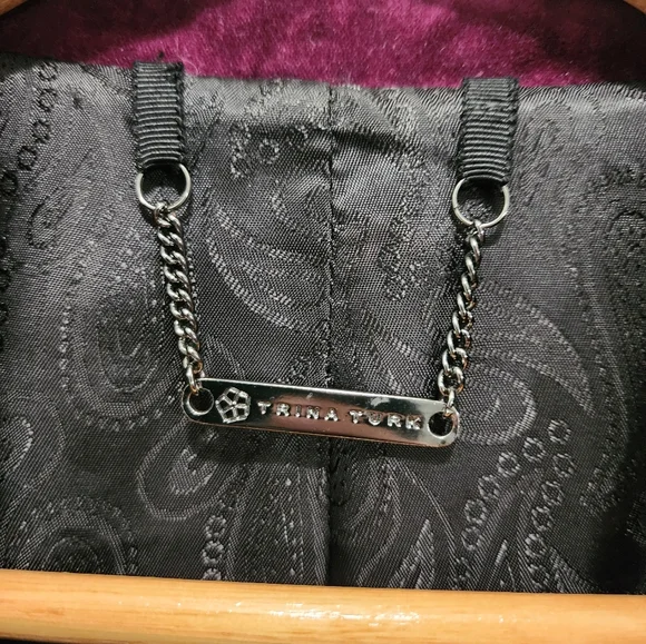 Trina Turk Velvet Blazer - Plum and Black - Picture 3 of 10